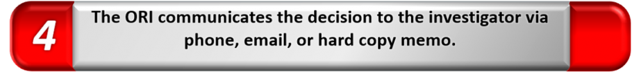 How is determination communicated?