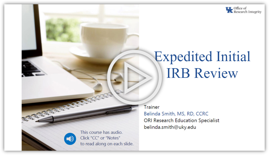 Expedited Initial IRB Review Training