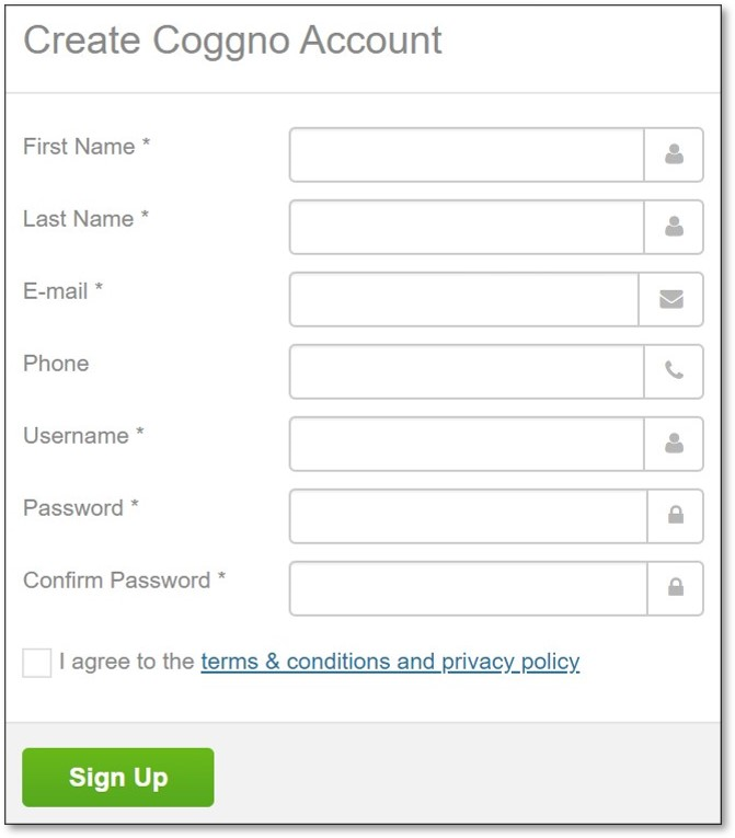 Create Coggno Account