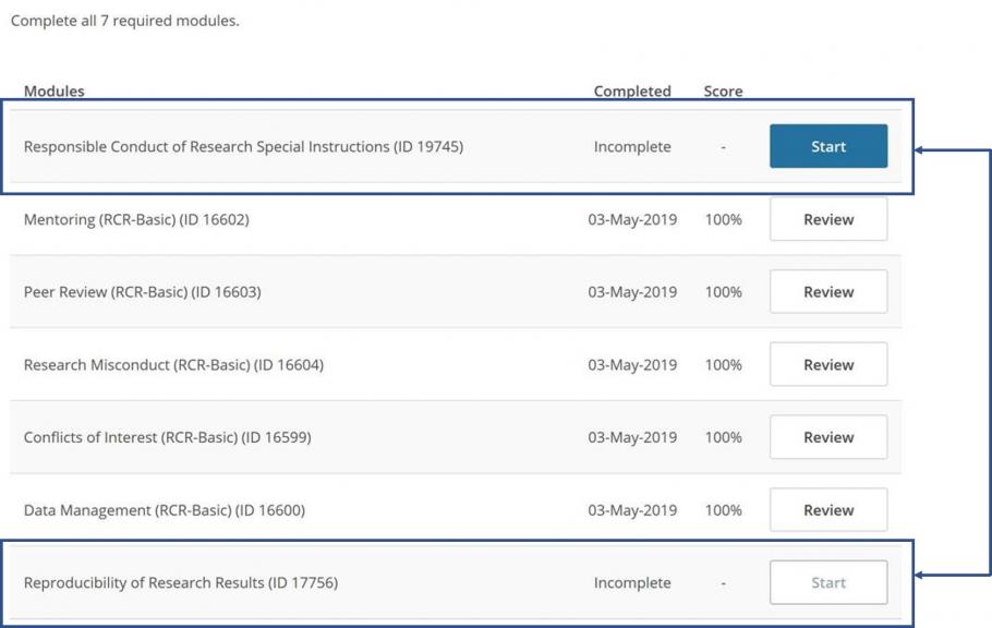 New RCR Course Modules