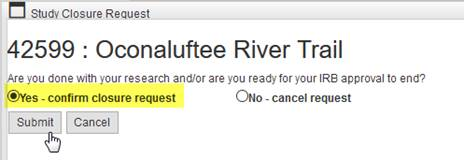 Submit Study Closure