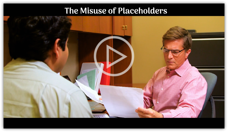 The misuse of placeholders 