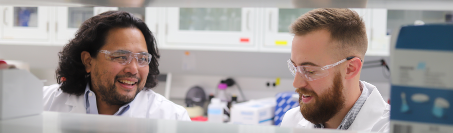 Two people working in a lab