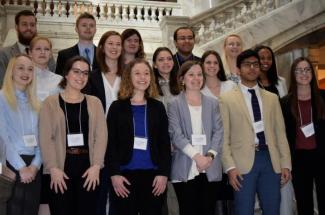 Student researchers at the Capitol