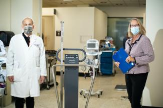 Photo of Principal Investigator Dr. Richard Greenberg and CCTS Clinical Operations Director Linda Rice, BSN, RN, CCRC.