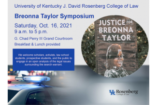 UK Rosenberg Law students Sarah Byres and Bennett Tuleja have organized the daylong Breonna Taylor Symposium alongside Professor Blanche Bong Cook.