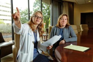 The Molecular Tumor Board is co-directed by Rachel Miller, M.D., and Jill Kolesar, Pharm.D. (photo taken in 2017). Mark Cornelison | UK Photo.