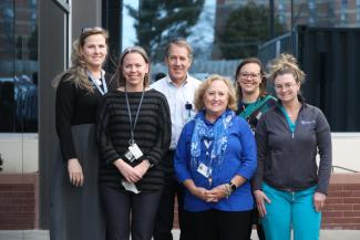 Members of the traveling pediatric clinic on February 15, 2022. L-R; Leslie Scott, Debra Howard, Jackson Smith, Margaret Keene, Angela Hepner, Haley Conley. Not pictured; Jennifer Fore, Brooke Combs. Mark Cornelison | UKphoto