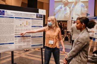 Courtney Shields (left) will be pursuing a career in agricultural and medical biotechnology. Photo by Sarah Caton.