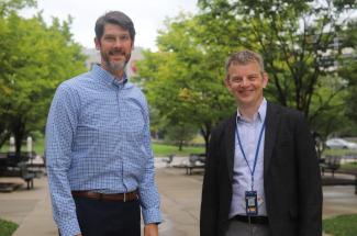 Jonathan Wenk (left), Ph.D., associate professor at UK College of Engineering, and Kenneth Campbell (right), Ph.D., professor of cardiovascular medicine at UK College of Medicine.