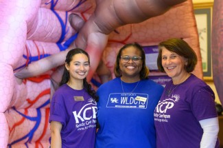 Rodriguez and Wallace with UK KCP Cancer Control Specialist Amy Steinkuhl. KCP is a statewide cancer control program led by Markey and UofL's Brown Cancer Center. 
