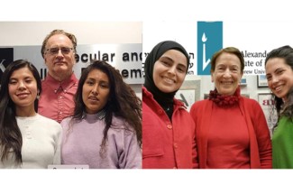 Left to right: Sandra Miranda Sardón, Stefan Stamm, Ph.D., and Andrea Arizaca of UK, Aya Muharram, Ruth Sperling, Ph.D., and Maram Arafat of Hebrew University in Jerusalem. Photos provided.