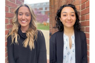 Kaitlyn Brock (left), a neuroscience and psychology major, and Hena Kachroo, a chemistry major, are the recipients of UK's Beckman Scholars Program. Photos provided by OUR.