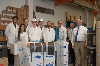 The CatStrong team — comprising undergraduate, graduate and even Fayette County high school students — is investigating how to make the concrete construction process more sustainable. Photo courtesy of Eric Sanders, UK Engineering.
