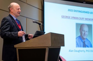 Alan Daugherty, Ph.D., D.Sc., presented, “Angiotensinogen as a Therapeutic Target for Vascular Diseases,” at the Duff Memorial Lecture. Photo provided by American Heart Association.