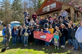 Lend-A-Hand Center team during the waterway cleanup efforts in Perry County. Photo provided by UK-CARES