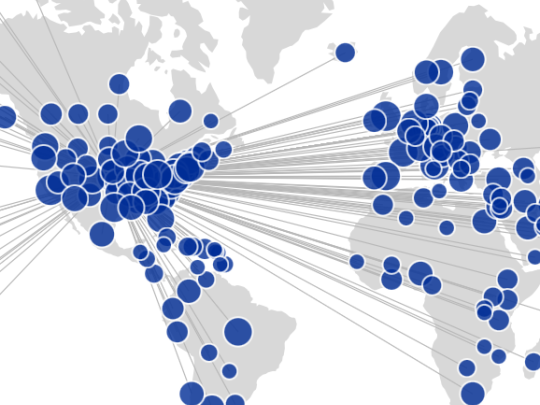 global map of UK reach