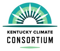 blue-green Kentucky Climate Consortium logo, with a sunburst over arcing atmospheric layers