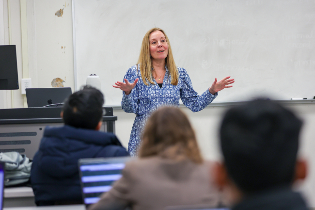 Isabel Escobar teaching in a classroom