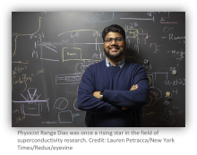 Physicist Ranga Dias was once a rising star in the field of superconductivity research. Credit: Lauren Petracca/New York Times/Redux/eyevine