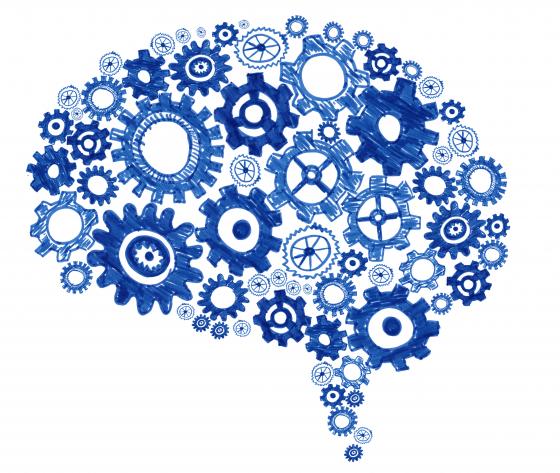 illustration of brain with gears
